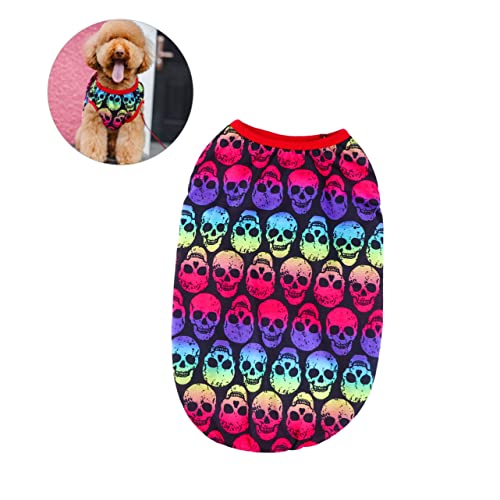 FIXOSHEE Haustier Hund Pullover Welpenkleidung Für Kleine Hunde Halloweenkostü Haustierkleidung Halloween-haustierbekleidung Halloween-Kleidung Für Haustiere Colorful Reine Baumwolle von FIXOSHEE