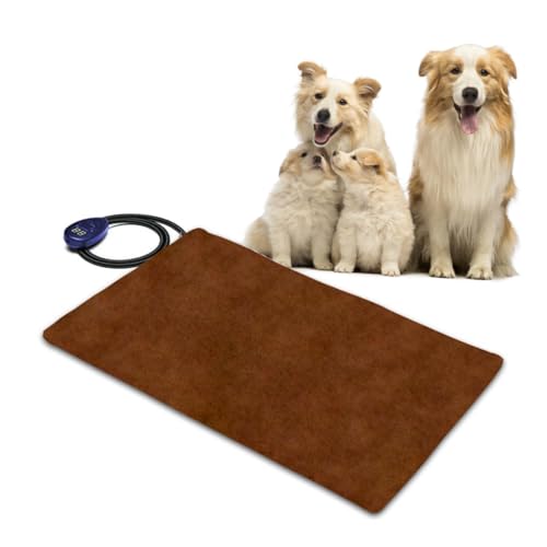 FIXOSHEE Heizkissen für Haustiere Wasserdichtes Abnehmbares Pad mit Konstanter Temperatur für Innenräume Eu Stecker Geeignet für Hunde und Katzen Kaffee von FIXOSHEE