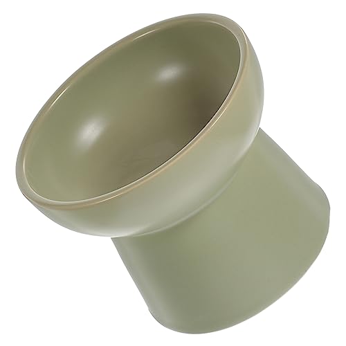 FIXOSHEE Hochgestellte Katzenschüssel aus Keramik rutschfeste Futterstation Matcha Ergonomisches Design zur Vermeidung von Whisker Müdigkeit für Katzen und Kleine von FIXOSHEE