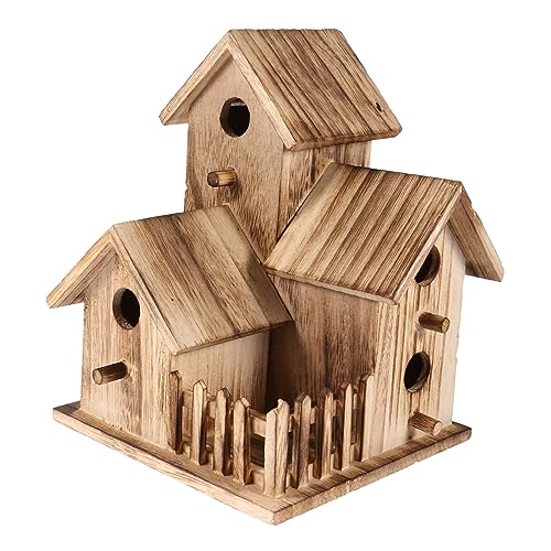 FIXOSHEE Hölzerner Vogelhaus Bausatz für Outdoor DIY Nistkasten aus Holz mit Breitem Eingang für Kanarienvögel Papageien und Andere Kleine Langlebiges von FIXOSHEE