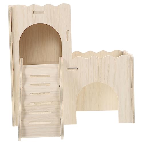 FIXOSHEE Holz Hamsterhaus DIY Wellenburg mit Leiter Hamster Versteck Plattform Kleintier Ruhehaus für Meerschweinchen und Nager Kleintierhaus aus Langlebigem Naturholz FIXOSHEE Holz Hamsterhaus DIY Wellenburg mit Leiter Hamster Versteck Plattform Kleintier Ruhehaus für Meerschweinchen und Nager Kleintierhaus aus Langlebigem Naturholz von FIXOSHEE