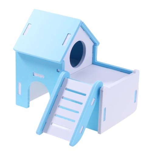 FIXOSHEE Holz Hamsterhaus mit Doppelstock Leiter Kleintier Schlafplatz und Versteckhaus Umweltfreundlich Geeignet für Zwerghamster Mäuse Meerschweinchen und Kleine Haustiere Blau FIXOSHEE Holz Hamsterhaus mit Doppelstock Leiter Kleintier Schlafplatz und Versteckhaus Umweltfreundlich Geeignet für Zwerghamster Mäuse Meerschweinchen und Kleine Haustiere Blau von FIXOSHEE