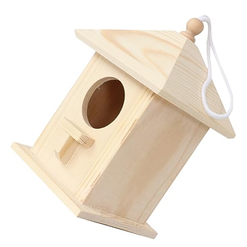 FIXOSHEE Holz Vogelhaus Rustikale Hängende Vogelkiste für Kleine Wetterfestes Nistkästchen aus Hochwertigem Holz für Garten und Dekorative Vogelstation FIXOSHEE Holz Vogelhaus Rustikale Hängende Vogelkiste für Kleine Wetterfestes Nistkästchen aus Hochwertigem Holz für Garten und Dekorative Vogelstation von FIXOSHEE