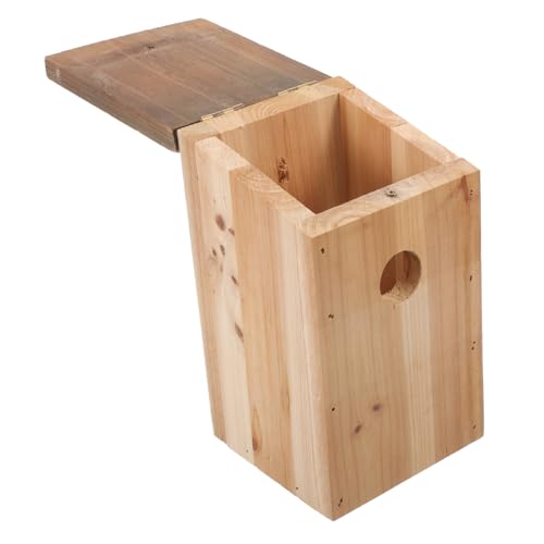 FIXOSHEE Holz Vogelhaus für Kleine Papageien Nistkasten aus Massivem Holz mit Dekorativem Design für Garten und Innenhof Rückzugsort für Haustier FIXOSHEE Holz Vogelhaus für Kleine Papageien Nistkasten aus Massivem Holz mit Dekorativem Design für Garten und Innenhof Rückzugsort für Haustier von FIXOSHEE