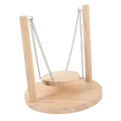 FIXOSHEE Holz Vogelplattform Papageien Schaukel Klettersitz Vogelspielzeug Trainingsplattform für Kleine Vögel Wie Wellensittich Nymphensittich Cockatiel Robust Naturbelassen Belastbar von FIXOSHEE