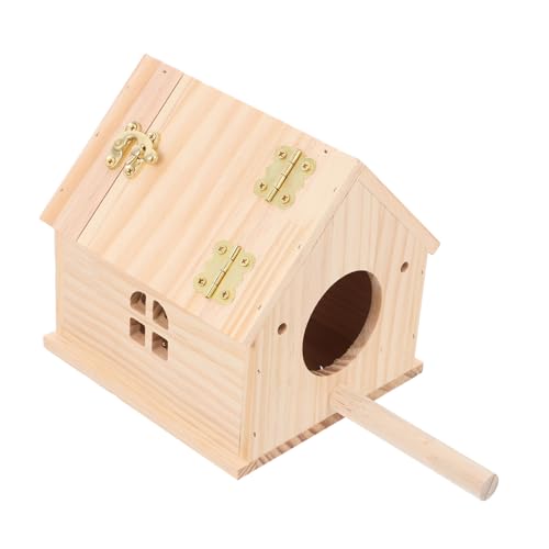 FIXOSHEE Holz Wellensittich Nistkasten Handgefertigter Vogel Brutkasten aus Massivem Holz Design für Innenräume für Zucht und Aufzucht von Vögeln von FIXOSHEE