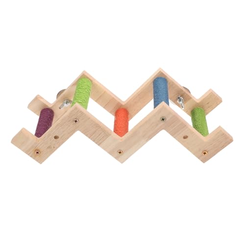 FIXOSHEE Holzleiter für Vögel Kletterspielzeug aus Sicherem Naturholz Papageienleiter Budgerigar Leiter für Haustiere zum Klettern und Trainieren Kleintier Vogelzubehör von FIXOSHEE
