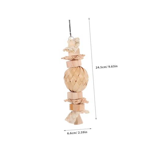 FIXOSHEE Holzspielzeug für Papageien Natürliches Kauspielzeug mit Holzperlen Langlebiges Großes Vogelspielzeug Aufhängen im Käfig Fördert Bewegung und Geistige Aktivität von von FIXOSHEE