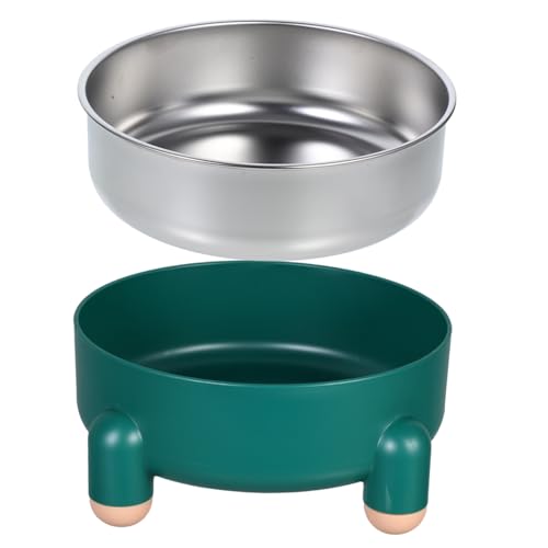 FIXOSHEE Hundenapf Haustiernapf Aus Edelstahl Nicht -Slip -hundeschalen Tiernahrungsschalen Erhöhter Wassernapf Für Hunde Hundenäpfe Aus Metall Futternapf Für Hunde Rostfreier Stahl Green von FIXOSHEE