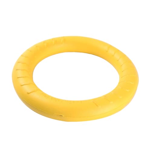 FIXOSHEE Hundespielzeug Elastischer Kunststoffring Gelb Langlebiges Outdoor für Kleine und Mittlere Hunde zur Zahnpflege und Gesundem Kauspielspaß von FIXOSHEE