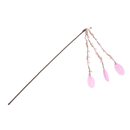 FIXOSHEE Interaktives Katzenspielzeug Branch Simulation mit Glocke Waldserie Katzenangel mit Realistischem Holzstab und Federn Langlebiges Pet Plaything für Katzen Training von FIXOSHEE