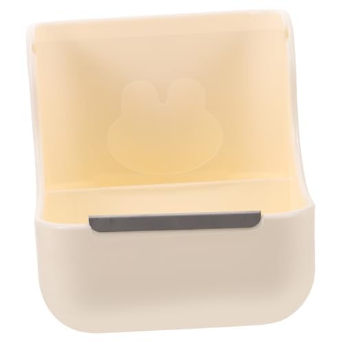 FIXOSHEE Kaninchen Futterspender mit Heurack Futternapf für Meerschweinchen und Kleintiere Robustes Praktisches Futterzubehör für Kaninchenkäfige und Kleine Haustiere Beige von FIXOSHEE