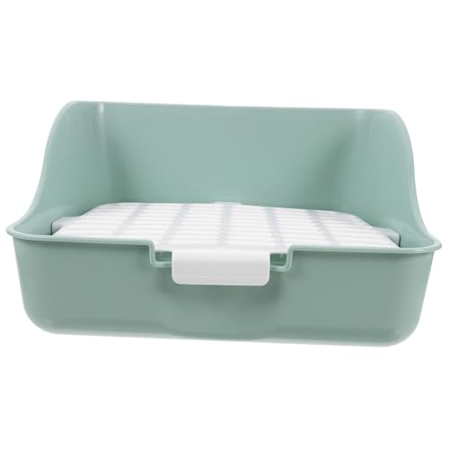 FIXOSHEE Kaninchen Toilette Ecktoilette Mintgrün Antispritzschutz Kleintier Urinbox Für Meerschweinchen Zwergkaninchen Frettchen Stilvolles Design von FIXOSHEE