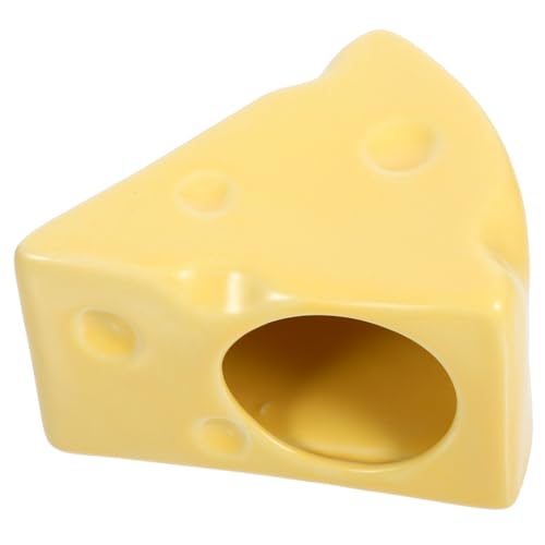 FIXOSHEE Keramisches Hamsterversteck für Kleine Haustiere Käseform Kühlendes Nest für Zwerghamster für und Spiel von FIXOSHEE