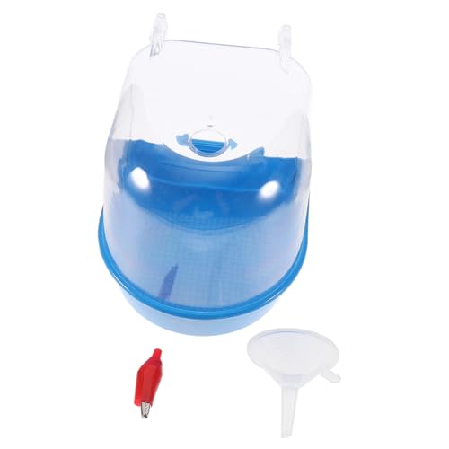 FIXOSHEE Kleine Papagei Badewanne mit Trichter Wasserfüllen Blau Robuste Vogelbadebox für Wellensittiche und Kleine Vögel Leichtes Bruchsicheres Vogelbad für Innenkäfige von FIXOSHEE