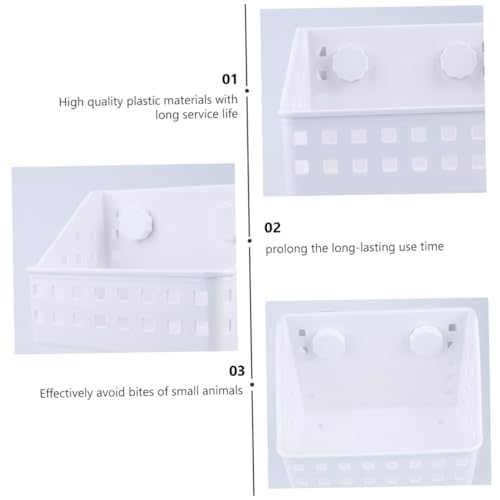 FIXOSHEE Kleintier Futterhalter Kunststoff mit Saugnapf Kaninchen Heuraufe Futterstation Stabiles Futtergestell für Meerschweinchen und Hamster Passend für Käfiggitter Sichere Grasaufnahme von FIXOSHEE