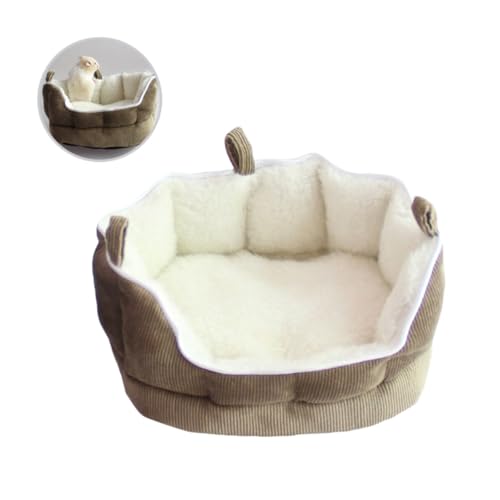 FIXOSHEE Kleintier Hängematte Schlafsofa aus Weichem Stoff Kleines Haustierbett für Meerschweinchen Frettchen Kaninchen als Kuscheliges Schlafhaus in Kaffee von FIXOSHEE