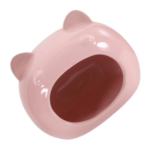 FIXOSHEE Kleintierversteck aus Keramik für Hamster Rennmäuse Kühles Versteck im Cartoon Design für Kleine Haustiere und Dekorativ Zartem Rosa von FIXOSHEE