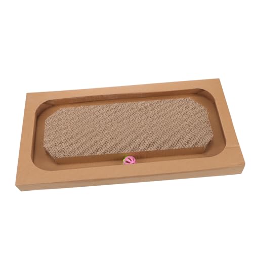 FIXOSHEE Kratzpad für Katzen aus Langlebiger Wellpappe mit Glockenball Multifunktionales Indoor katzenspielzeug zum Krallenwetzen und Rutschfestes Boden Scratch pad von FIXOSHEE