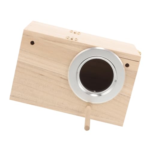 FIXOSHEE Massivholz Papagei Brutkasten mit Sitzstange Feuchtigkeitsresistentes Vogelhaus für Wellensittich Nymphensittich Agapornis Outdoor Nistkasten und Garten Dekoration von FIXOSHEE