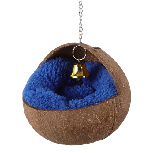 FIXOSHEE Natürlicher Kokosnussschalen Vogelhaus mit Warmem Kissen und Glocke Lebensechtes Papageien und Kleinvogel Nest Geeignet für Wellensittiche Kanarienvögel und Kleine Papageien FIXOSHEE Natürlicher Kokosnussschalen Vogelhaus mit Warmem Kissen und Glocke Lebensechtes Papageien und Kleinvogel Nest Geeignet für Wellensittiche Kanarienvögel und Kleine Papageien von FIXOSHEE