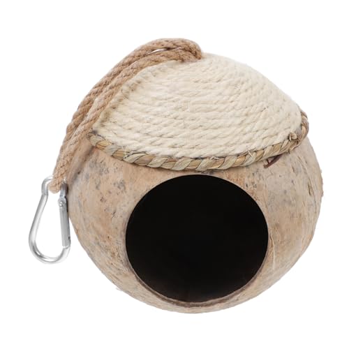 FIXOSHEE Natürliches Vogelnest aus Kokosnussschale Kleines Hängendes Haustierhaus Geeignet für Vögel Hamster und Kleintiere Langlebiges Material Platzsparend und Komfortabel FIXOSHEE Natürliches Vogelnest aus Kokosnussschale Kleines Hängendes Haustierhaus Geeignet für Vögel Hamster und Kleintiere Langlebiges Material Platzsparend und Komfortabel von FIXOSHEE