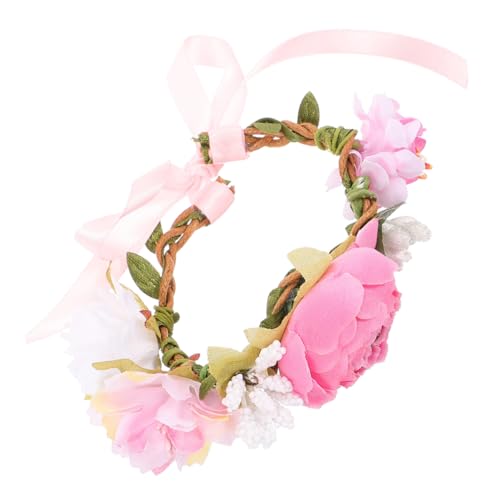 FIXOSHEE Niedliches Hundehalsband mit Blumenkranz Leichtes Bequemes Welpen Katzenhalsband Hautfreundlich für Fotoshootings Partys Weihnachten und Tägliches Tragen Rosa von FIXOSHEE