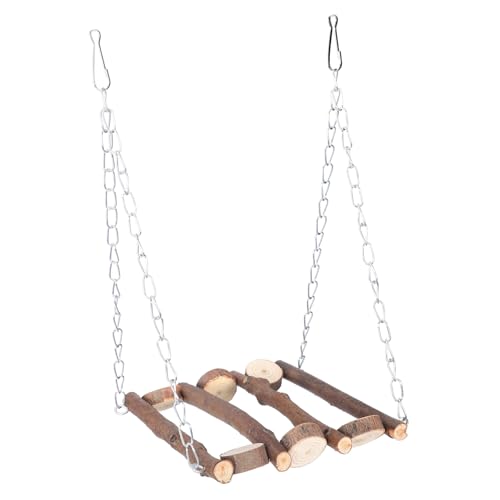 FIXOSHEE Papageien Spielständer aus Natürlichem Holz Robustes Vogel Kauspielzeug für Käfigvögel Hängende Schaukel zum Klettern und Fördert Balance und Koordination bei Sittichen und von FIXOSHEE