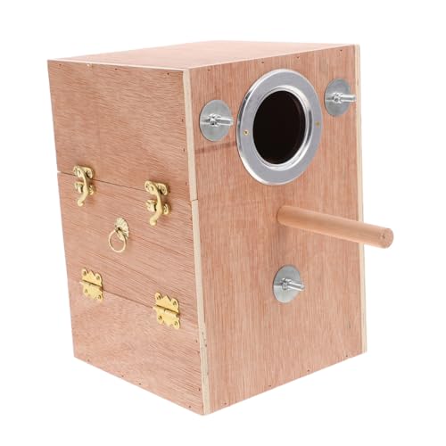 FIXOSHEE Parakeet Holz Brutkasten mit Sitzstange Außenhängend Vogelzuchtkasten für Wellensittiche Nymphensittiche Warmes Effizient Platzsparend Einfach zu Reinigen von FIXOSHEE