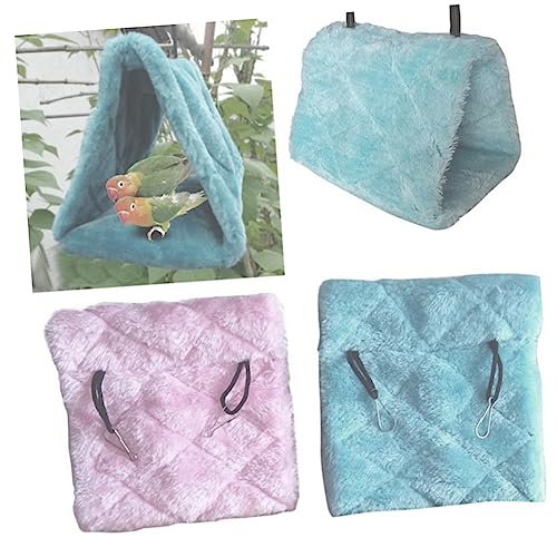 FIXOSHEE Plüsch-hängematte Für Vögel Warmes Schlafnest Für Papageien Gemütliche Und Tragbare Vogelhütte Für Käfige Für Kleinen Haustierbedarf Blau von FIXOSHEE