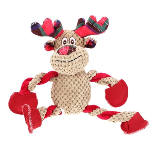 FIXOSHEE Plüsch Hundespielzeug Weihnachtsmann mit Quietschfunktion Langlebiges Kauspielzeug für Welpen und Kleine bis Mittelgroße Hunde Sicher und Schonend für Zahnungsempfindliche von FIXOSHEE