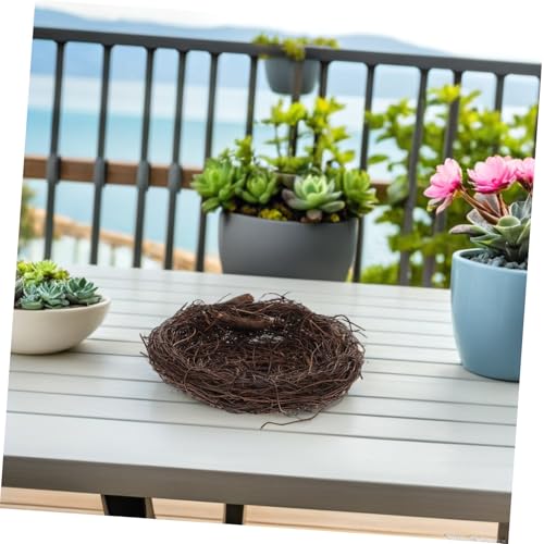 FIXOSHEE Rattan Vogelhaus Dekoration Wetterfestes Vogelnest für Garten Outdoor Rustikaler Handgefertigter Korb Ornamente Osterbaum Deko Natürliches Nest für Terrasse Patio von FIXOSHEE