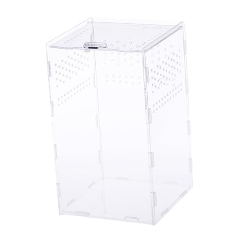 FIXOSHEE Reptilien Zuchtbox Transparent Atmungsaktiv mit Abnehmbarem Deckel für Kleine Reptilien und Insekten Sicheres Terrarium Gehege für Reptilienzucht und Haltung von FIXOSHEE