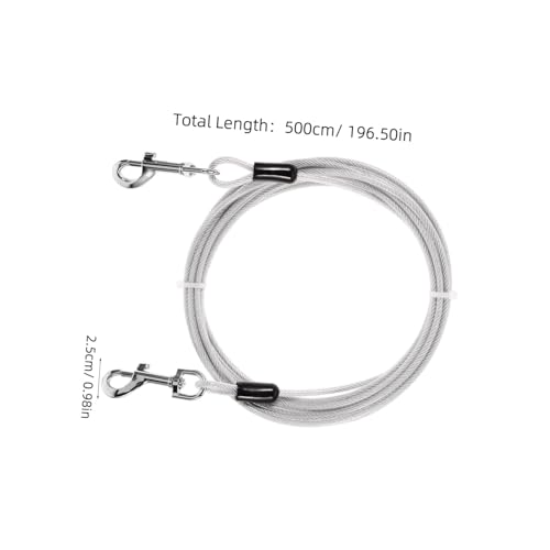 FIXOSHEE Robuste Hundetrainingsleine aus Stahlseil mit Praktischem Karabiner Langlebige Leichte Zugleine für Welpen und Große Hunde für Joggen und Spaziergänge im Freien von FIXOSHEE