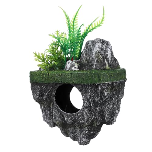 FIXOSHEE Schwimmender Aquarium Stein Dekoration aus Widerstandsfähigem Harz Naturgetreues Versteck und Unterschlupf für Fische Realistische Schwimmende Höhle als Aquarium Landschaftsdeko von FIXOSHEE