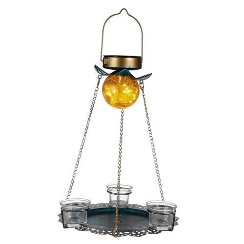 FIXOSHEE Solar Vogelfutterspender Mit Solarleuchte Hängender Futterspender Für Wildvögel Vintage Futterstation Mit Großer Kapazität Und Einfacher Befüllung Für Garten Und Balkon von FIXOSHEE