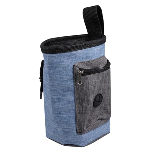 FIXOSHEE Tragbare Hundesnack Tasche mit Zugband Große Kapazität Praktische Aufbewahrung für Futter und Leckerlis Langlebig und Vielseitig für Outdoor Reisen und Training Blaue von FIXOSHEE