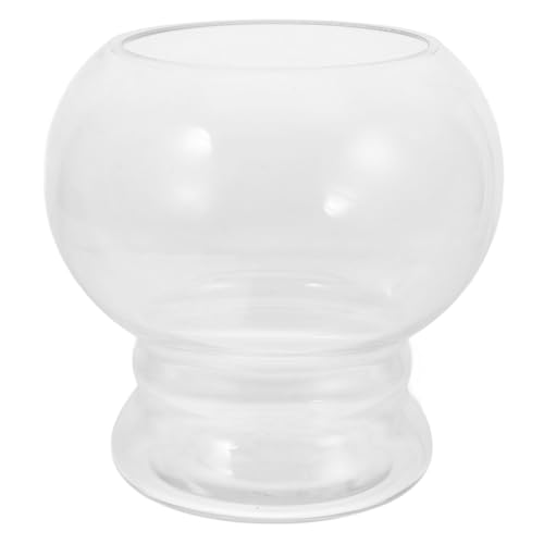 FIXOSHEE Transparente Kleine Runde Glas fischschale für Goldfische und Schildkröten Dekoratives Aquarium für Desktop Hydroponik und Wohn Bürodekoration von FIXOSHEE