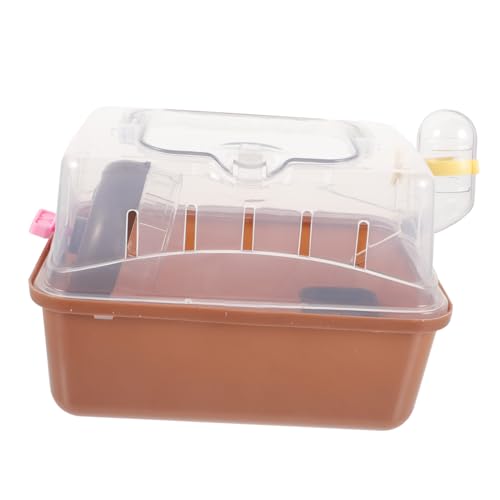 FIXOSHEE Transparenter Kleintierkäfig für Hamster und Zwerghamster Kleiner Transportabler Hamsterkäfig mit Wasserflasche Robustes Haustier Reisegehege für Mäuse und Kleine Tiere für von FIXOSHEE