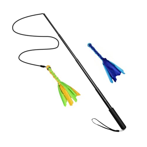 FIXOSHEE Verstellbarer Dog Teaser Stick mit Elastischem Gummiseil Teleskopischer Trainingsstab für Hunde und Katzen Robustes Interaktives Bewegung und Jagdverhalten Leicht und Kompakt von FIXOSHEE