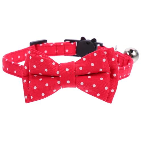 FIXOSHEE Verstellbares Haustierhalsband mit Roter Fliege und Glöckchen Komfortabel für Kleine Hunde und Katzen als Weihnachts Accessoire für Festliche Anlässe von FIXOSHEE