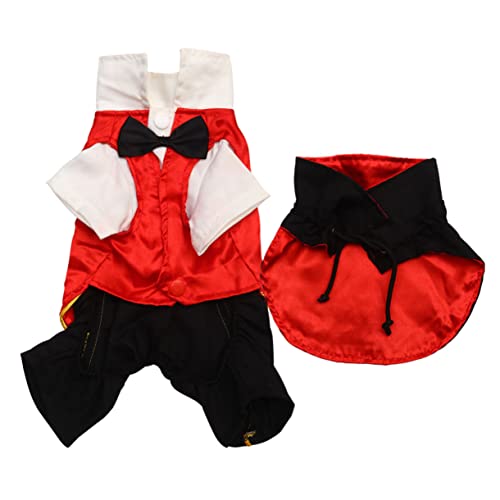 FIXOSHEE Verwandlungskostü Für Haustiere Halloween-haustiermantel Haustier-partykostü Halloween-haustierkostüme Hundepullover Halloween-hundekostü Häschen-Hoodie Party-hundetuch Rot von FIXOSHEE