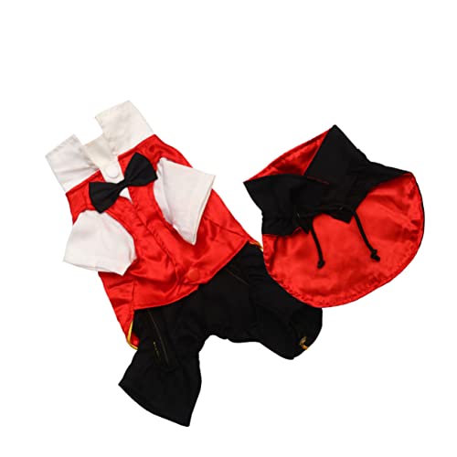 FIXOSHEE Verwandlungskostü Für Haustiere Hund Kleidung Zum Anziehen Für Haustiere Halloween-haustierkostüme Warmer Wintermantel Für Haustiere Haustier-Halloween-zubehör Welpen-Shirts Rot von FIXOSHEE
