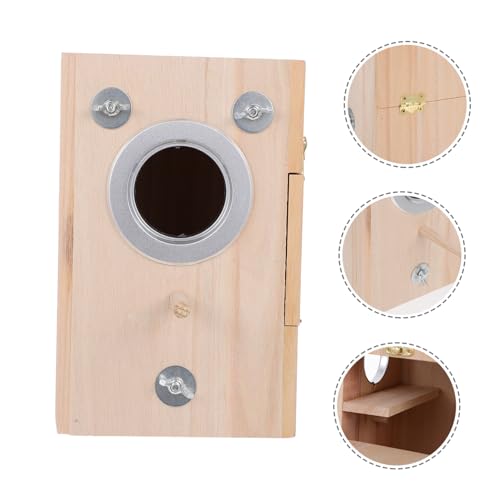 FIXOSHEE Vogelbrutkasten aus Natürlichem Holz Parrot Breeding Box mit Rundem Einflugloch und Ständer Langlebiges Nistnest für Wellensittiche Papageien und Kleine Vögel Wetterfest und FIXOSHEE Vogelbrutkasten aus Natürlichem Holz Parrot Breeding Box mit Rundem Einflugloch und Ständer Langlebiges Nistnest für Wellensittiche Papageien und Kleine Vögel Wetterfest und von FIXOSHEE