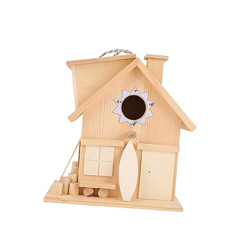 FIXOSHEE Vogelhaus aus Holz für Außenbereich Hängendes Nistkästchen im Landhausstil für Garten und Park Konstruktion Wohngelegenheit für Wildvögel FIXOSHEE Vogelhaus aus Holz für Außenbereich Hängendes Nistkästchen im Landhausstil für Garten und Park Konstruktion Wohngelegenheit für Wildvögel von FIXOSHEE