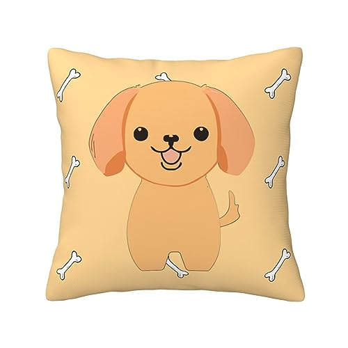 Quadratischer Kissenbezug mit Cartoon-Welpen-Motiv, universell für alle Jahreszeiten, geeignet für Sofa, Schlafzimmer, Wohnzimmer, Dekoration, 40,6 x 40,6 cm Quadratischer Kissenbezug mit Cartoon-Welpen-Motiv, universell für alle Jahreszeiten, geeignet für Sofa, Schlafzimmer, Wohnzimmer, Dekoration, 40,6 x 40,6 cm von FInpan