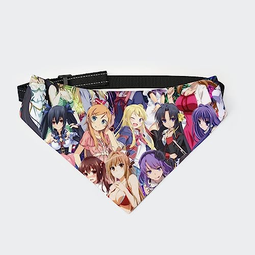 Anime Waifu Hunde-Bandana-Halsband, Haustier-Dreieckstuch, Katzen-Halstuch mit Verstellbarer Schnalle Anime Waifu Hunde-Bandana-Halsband, Haustier-Dreieckstuch, Katzen-Halstuch mit Verstellbarer Schnalle von FJQWKLF
