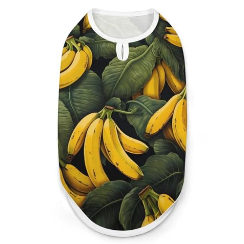 Bananas Hundehemd, Sommer-T-Shirt für Haustiere, weiches, ärmelloses Tanktop, Haustierkleidung, formelle Kleidung für alle Welpen und Katzen, Größe XL Bananas Hundehemd, Sommer-T-Shirt für Haustiere, weiches, ärmelloses Tanktop, Haustierkleidung, formelle Kleidung für alle Welpen und Katzen, Größe XL von FJQWKLF
