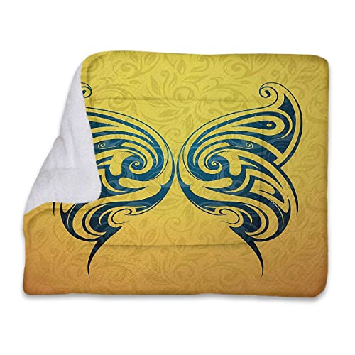 Blaue und gelbe Haustier-Fleecedecke, Decke für Hunde und Katzen, Überwurf, blaues farbiges Tribal-Design, kostenloser Schmetterling, weiche Decke für Hunde, Katzen, Welpen, Kätzchen, Doggy Tattoo Blaue und gelbe Haustier-Fleecedecke, Decke für Hunde und Katzen, Überwurf, blaues farbiges Tribal-Design, kostenloser Schmetterling, weiche Decke für Hunde, Katzen, Welpen, Kätzchen, Doggy Tattoo von FJQWKLF