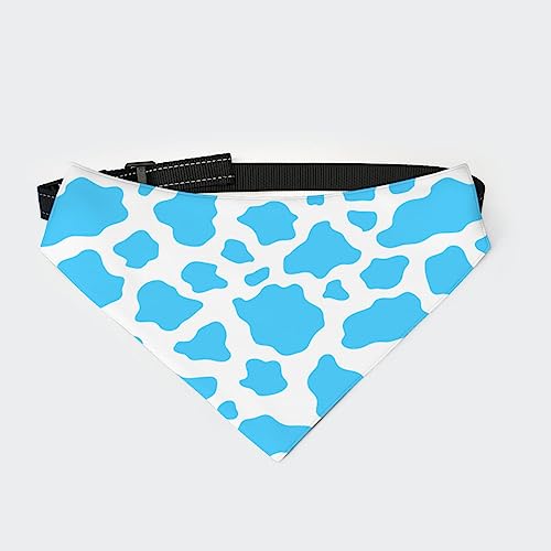 Blaues Hunde-Bandana-Halsband mit Kuh-Aufdruck, Dreieckstuch für Haustiere, Katzen-Halstuch mit Verstellbarer Schnalle Blaues Hunde-Bandana-Halsband mit Kuh-Aufdruck, Dreieckstuch für Haustiere, Katzen-Halstuch mit Verstellbarer Schnalle von FJQWKLF